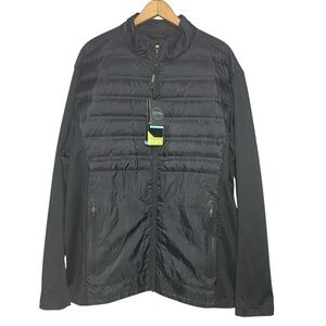 New Sun Mountain Golf Crosswind Jacket Black Mens 2X NWT Windproof Down Fill XXL